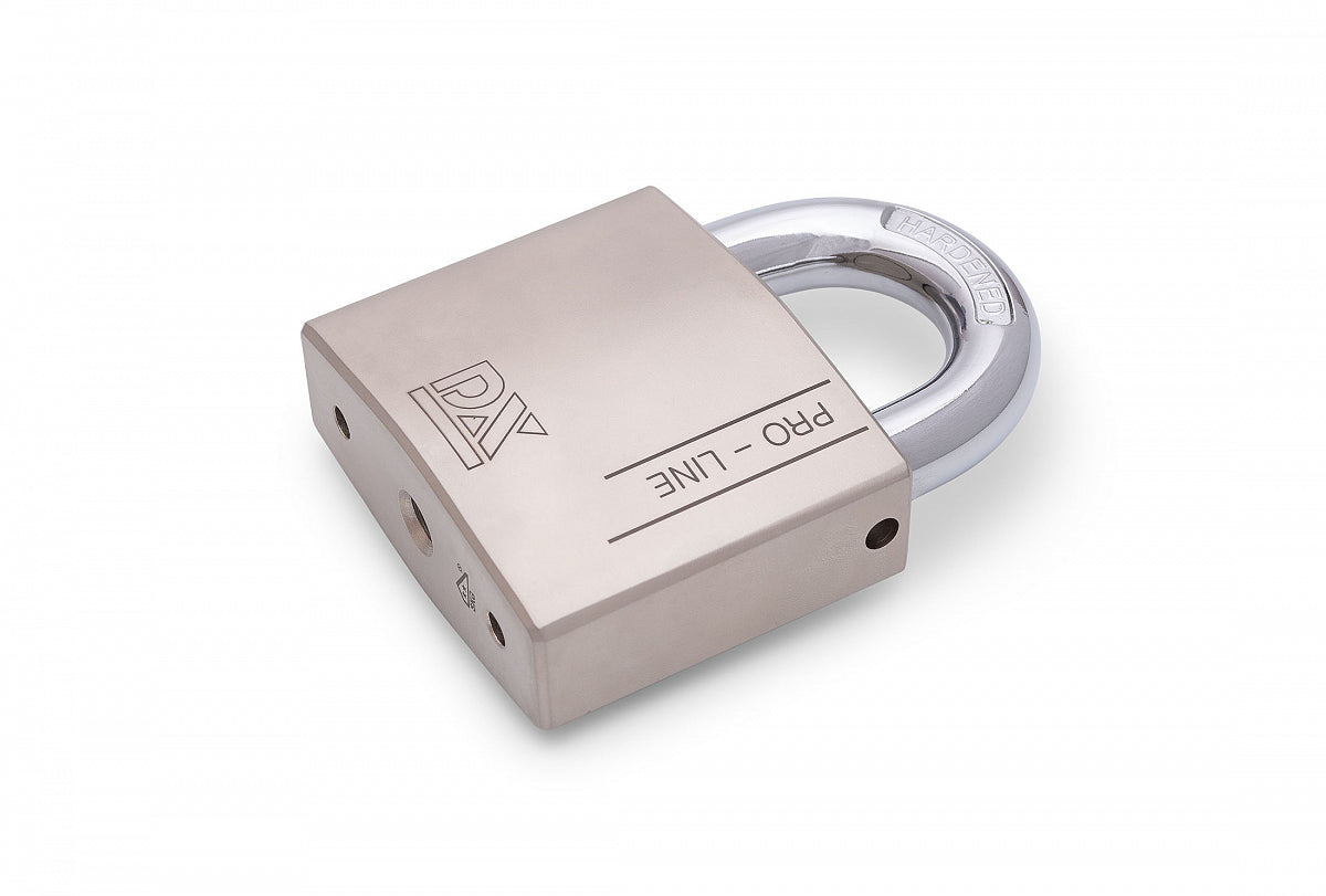Dulimex DX PRO-line hangslot 50 mm SKG* met open beugel in zilver, vooraanzicht