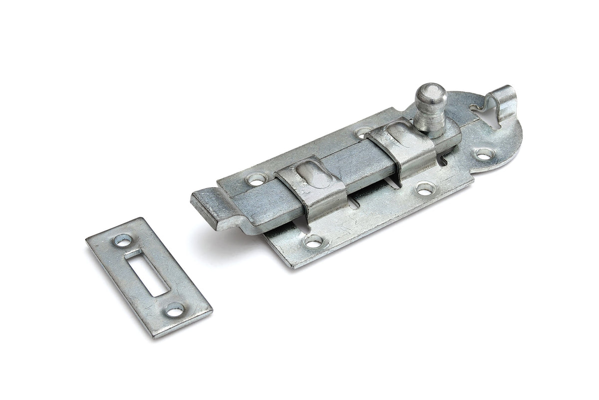DX rolschuif met bocht 140 mm verzinkt staal, vooraanzicht
