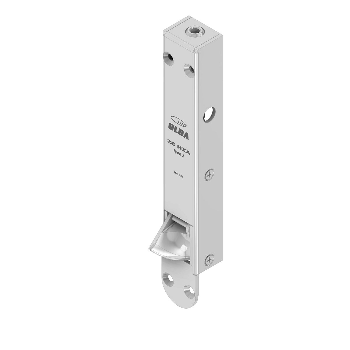 Dulimex automatische kantschuif 28 HZA TYPE 1 voor houten deuren, staal verzinkt, productafbeelding