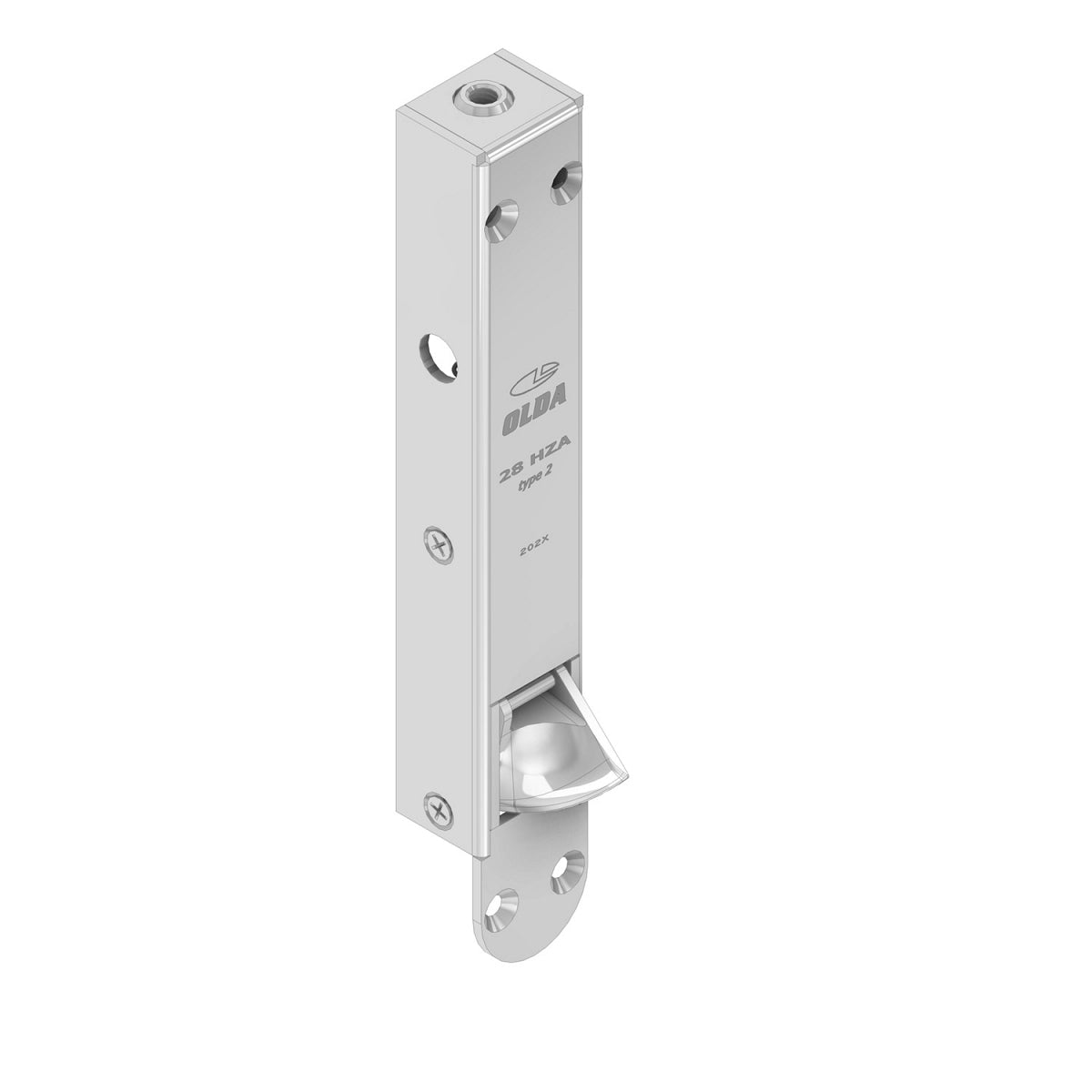 Dulimex automatische kantschuif 28 HZA TYPE 2 voor houten deuren, staal verzinkt, productafbeelding