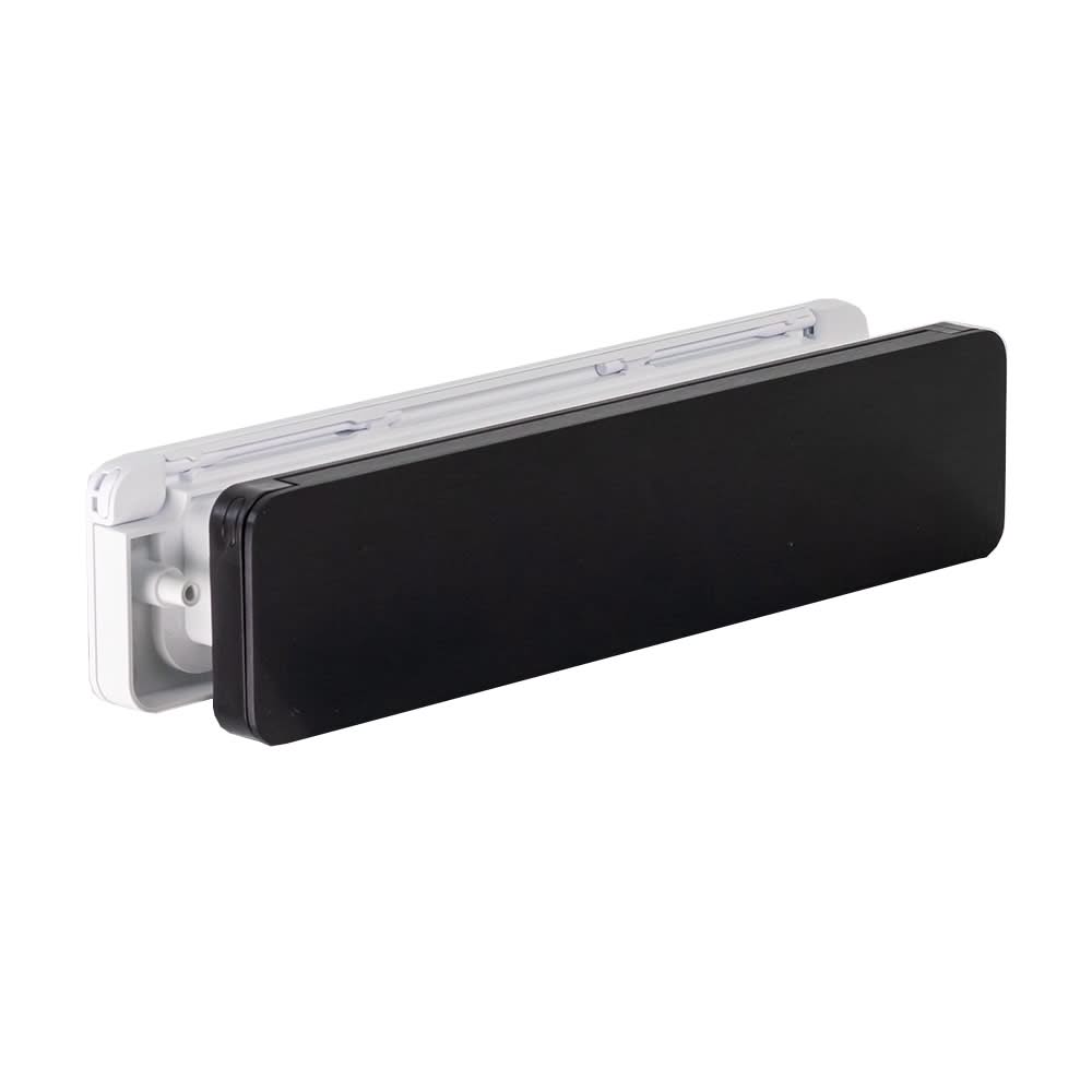 Homebox brievenbus zwart RAL 9005 / wit RAL 9010 – geopende klep