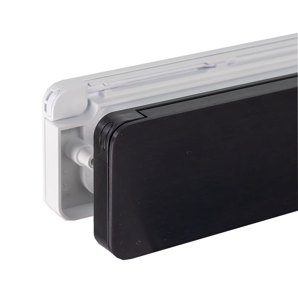 Homebox brievenbus zwart RAL 9005 / wit RAL 9010 – kierdichting detail