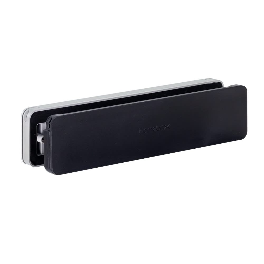 Homebox brievenbus geanodiseerd aluminium / zwart RAL 9005 – buitenklep