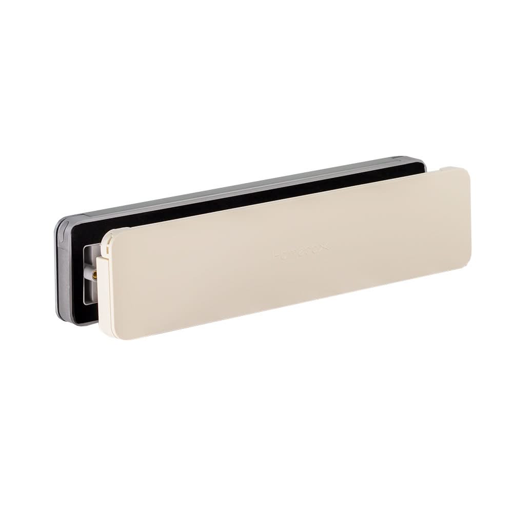 Homebox brievenbus aluinox / crèmewit RAL 9001 – buitenklep