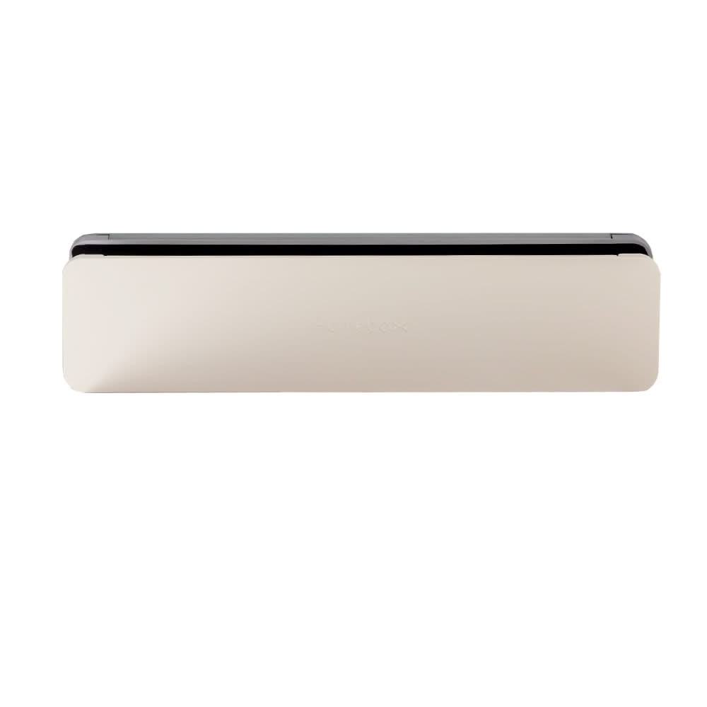 Homebox brievenbus aluinox / crèmewit RAL 9001 – gemonteerd in deur