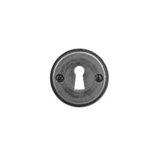 HDD Pro sleutelrozet rond old silver vooraanzicht
