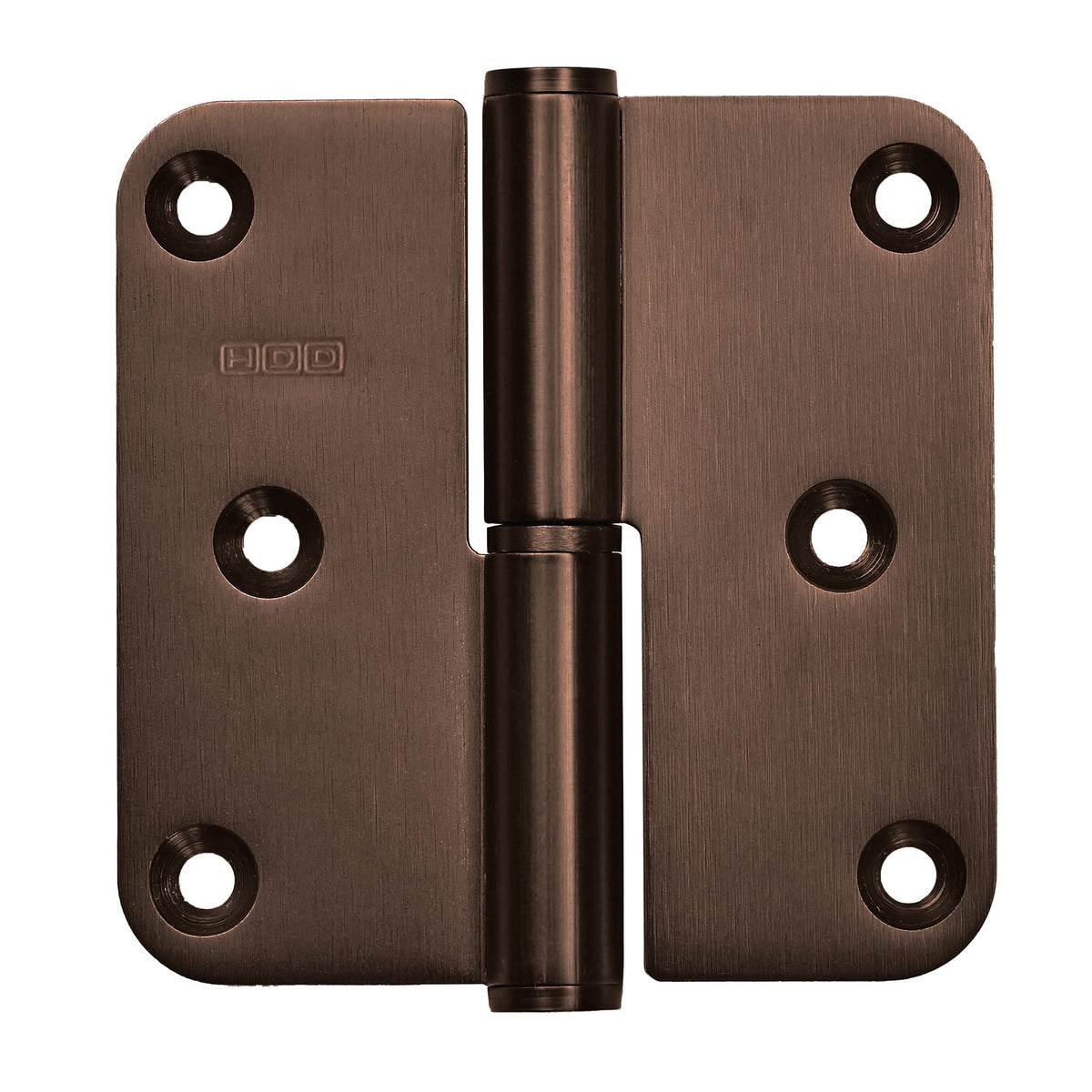 HDD paumelle 80x80x2,5 mm mat brons – vooraanzicht