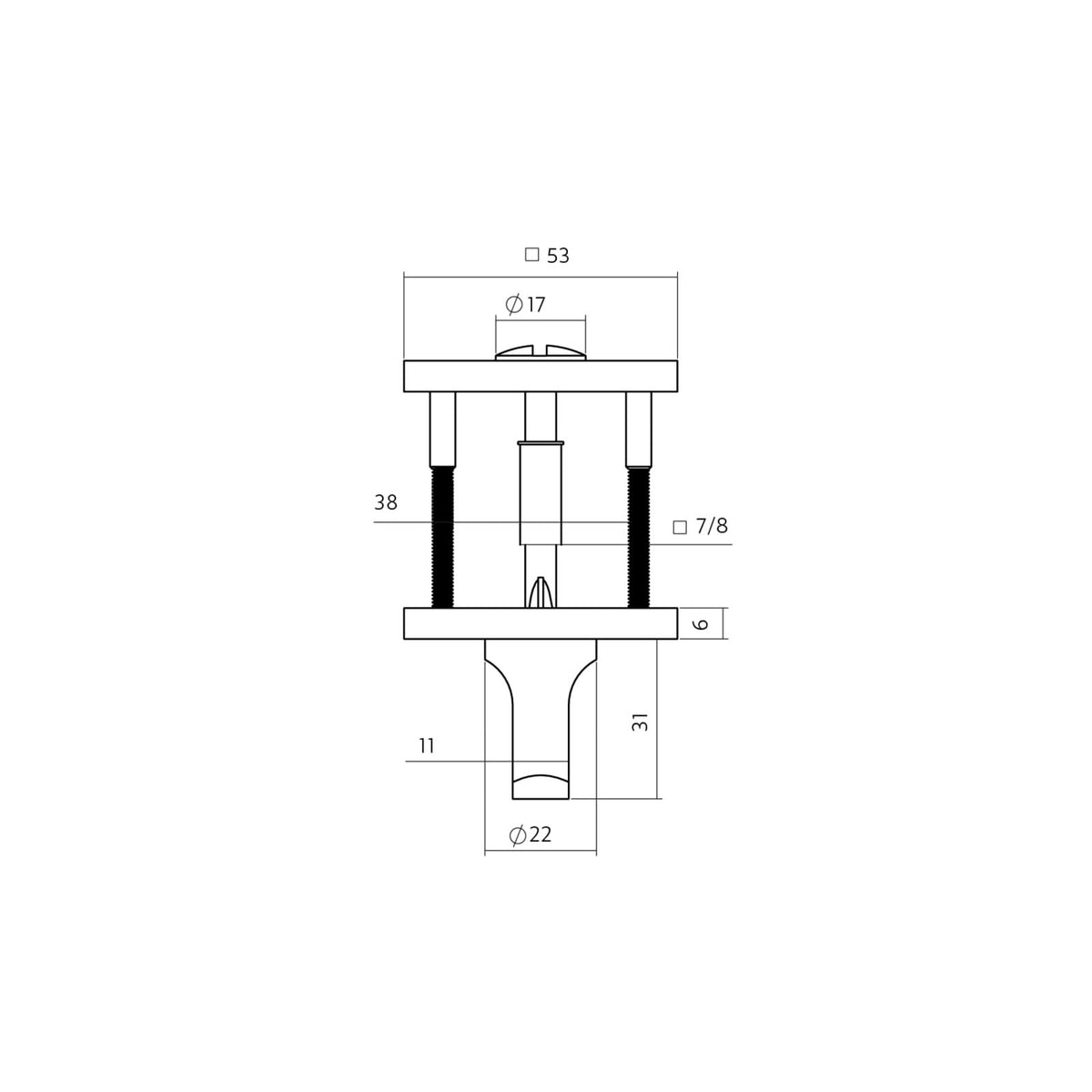 Intersteel Q wc-sluiting messing mat detail
