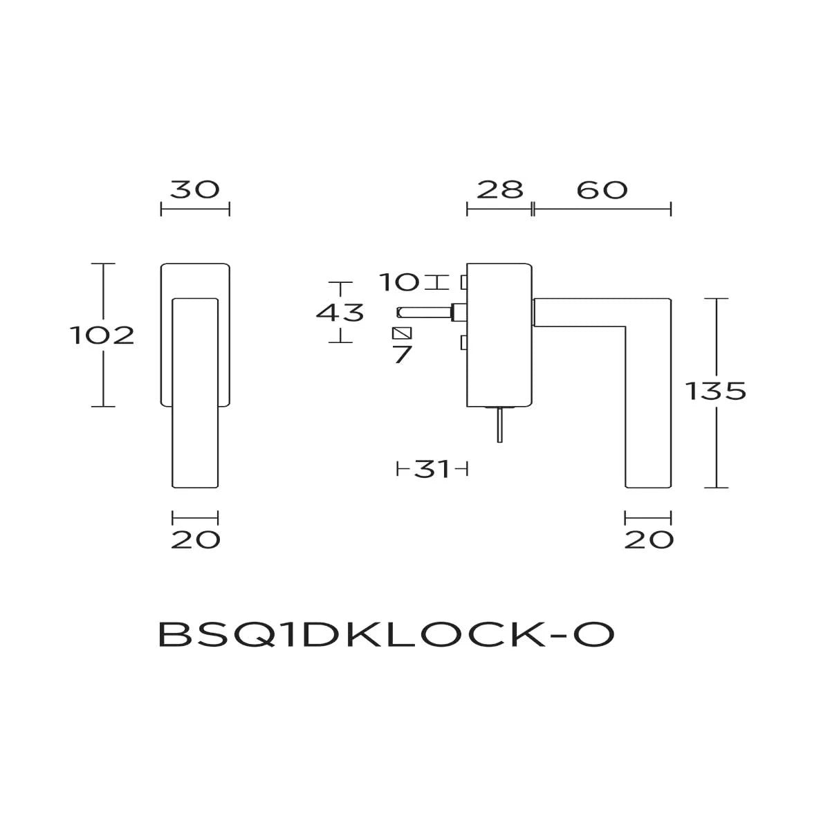Formani BSQ1-DKLOCK-O draaikiepgarnituur licht brons maatschets
