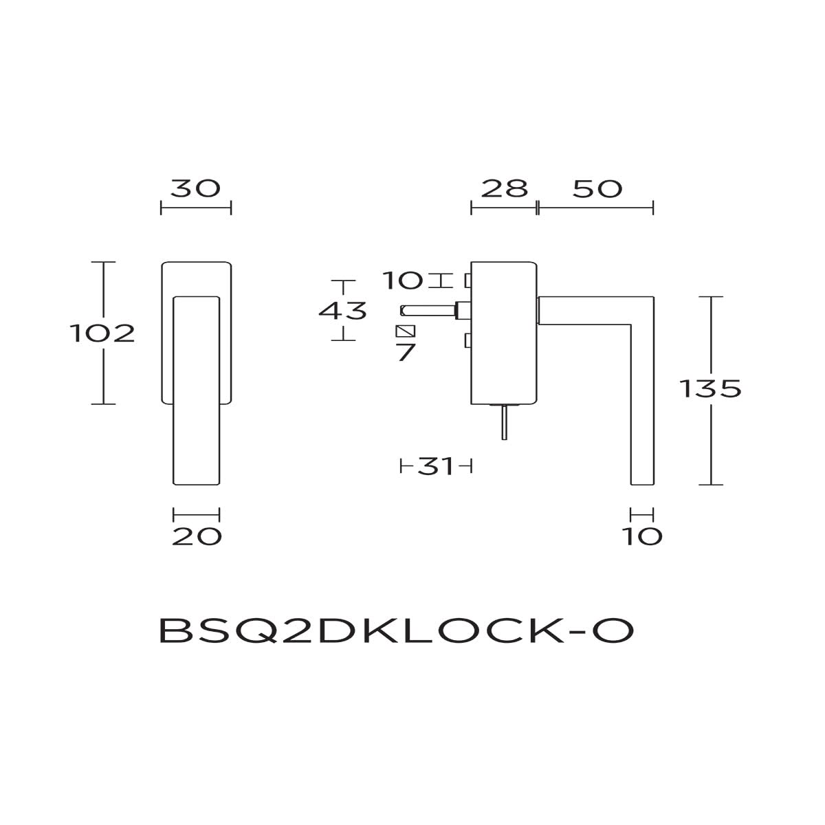 Formani BSQ2-DKLOCK-O draaikiepgarnituur licht brons maatschets