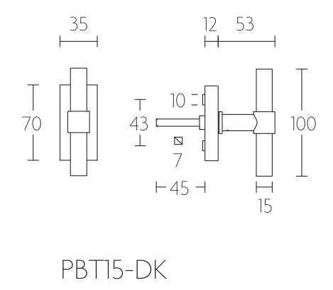 Formani PBT15-DK draaikiepgarnituur PVD mat zwart – detail
