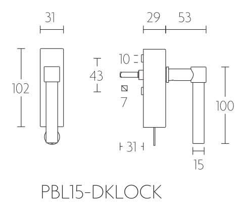 Formani PBL15-DKLOCK draaikiepgarnituur PVD mat zwart – detail