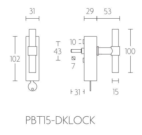 Formani PBT15-DKLOCK draaikiepgarnituur PVD mat zwart – detail