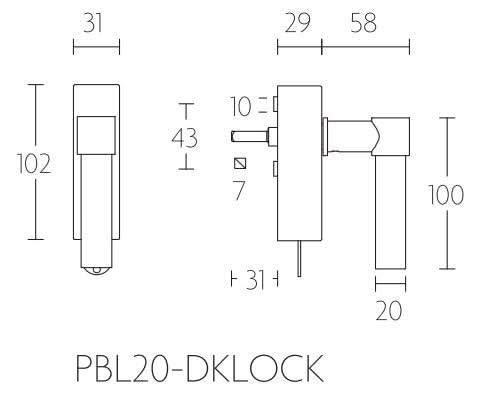 Formani PBL20-DKLOCK draaikiepgarnituur PVD mat zwart – detail
