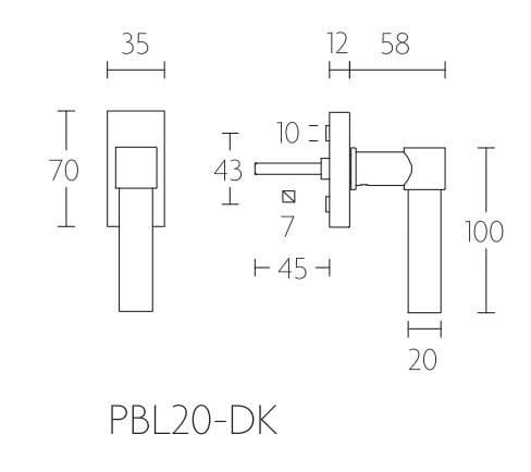 Formani PBL20-DK draaikiepgarnituur brons – detail