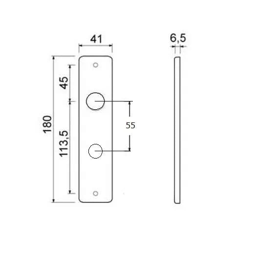AMI deurkruk Type 332 WC55 mat zwart – WC-sluiting detail