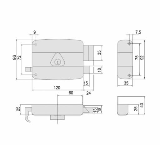 Cisa oplegslot 50321-60 zilver - detailfoto