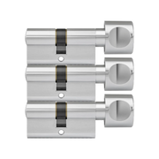 DOM Plura knopcilinder nikkel set van 3 – productfoto