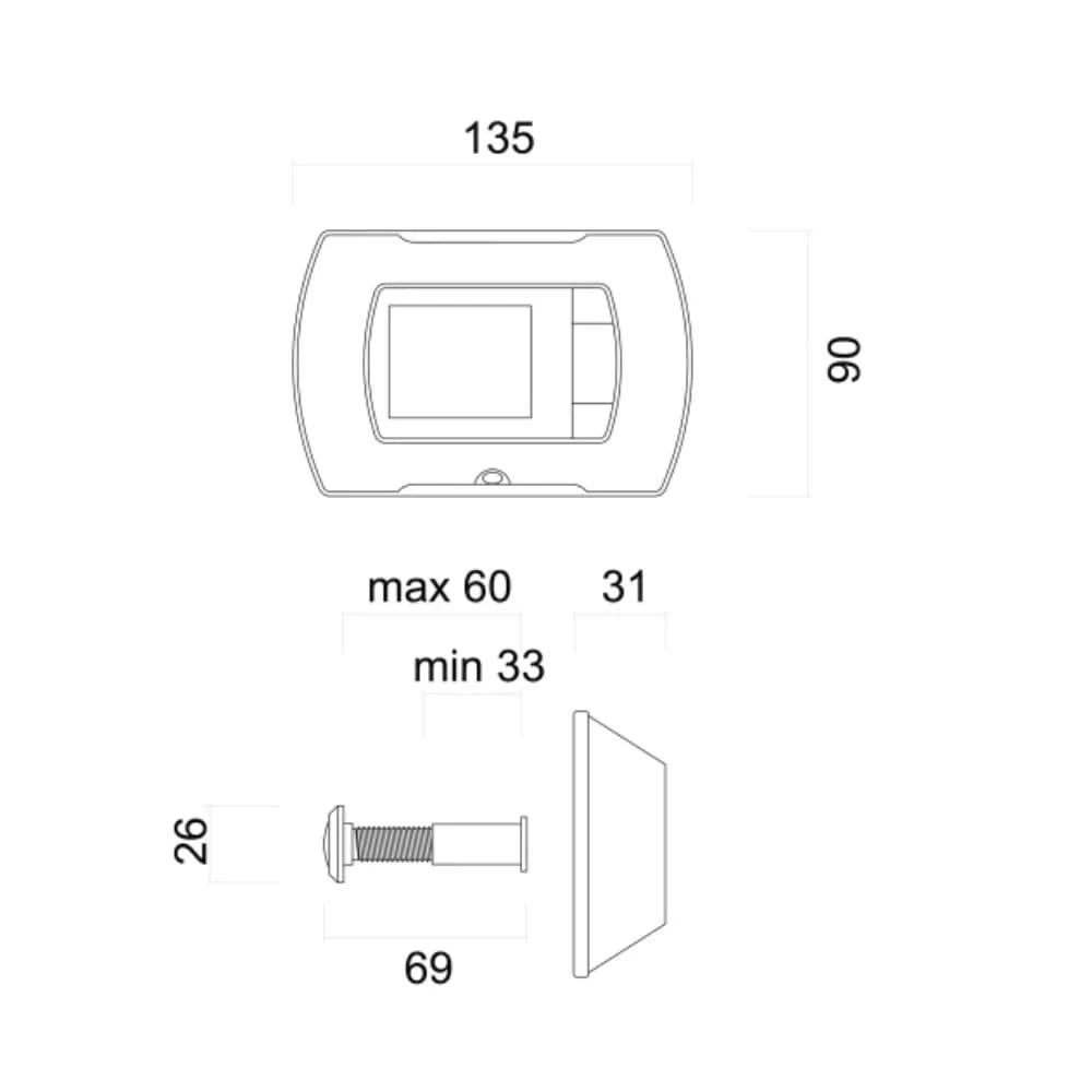 HDD digitale deurcamera inox-look – detail