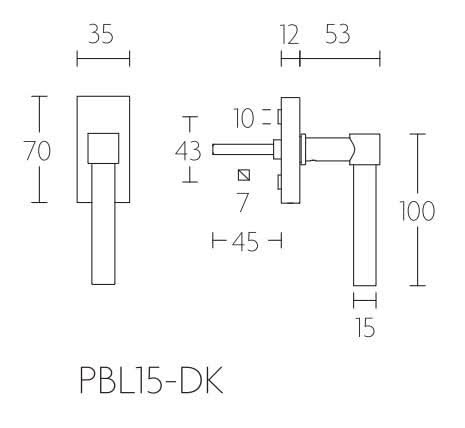 Formani PBL15-DK draaikiepgarnituur mat roestvast staal - detailfoto