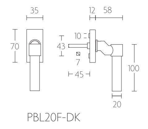 Formani PBL20F-DK draaikiepgarnituur mat zwart – detail
