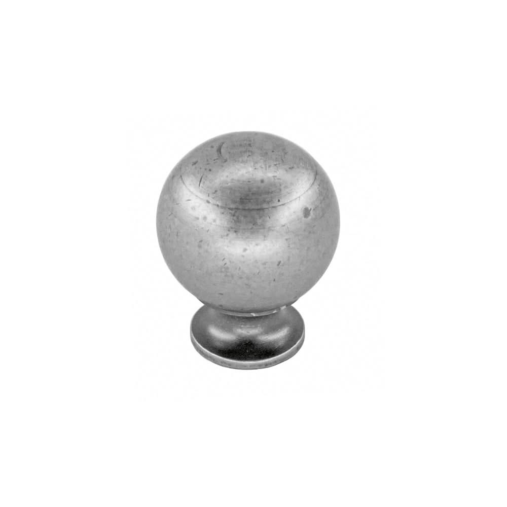 HDD Pro Meubelknop Bol 725 18mm Old Silver – vooraanzicht