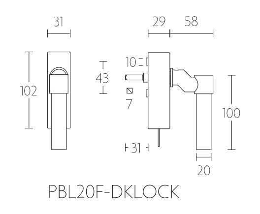Formani PBL20F-DKLOCK draaikiepgarnituur wit – detail