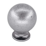 HDD Pro meubelknop Bol 725 Ø30 mm old silver - vooraanzicht