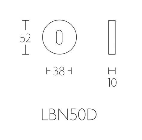 Formani Sleutelplaatje BASIC LBN50D 10mm PVD Gunmetal – detail