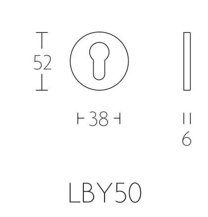Formani cilinderplaatje LBY50 PVD Mat RVS – detail