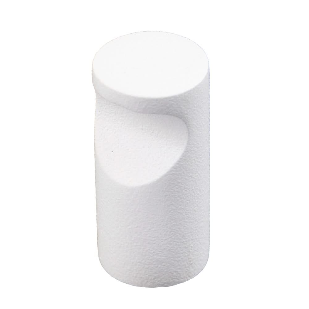 HDD Pro meubelknop D-model 12 mm wit structuur, vooraanzicht