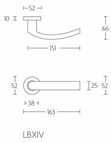 Formani BASIC LB14 deurkruk zwart mat, productweergave