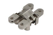 Dulimex DX SOSS onzichtbaar scharnier 216 SS 25x117 mm geborsteld RVS AISI 316, vooraanzicht