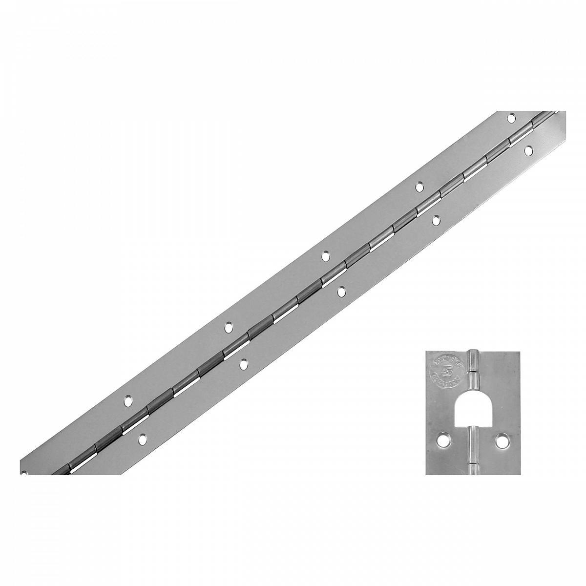Starx pianoscharnier met ophangoog RVS 32 x 800 mm vooraanzicht