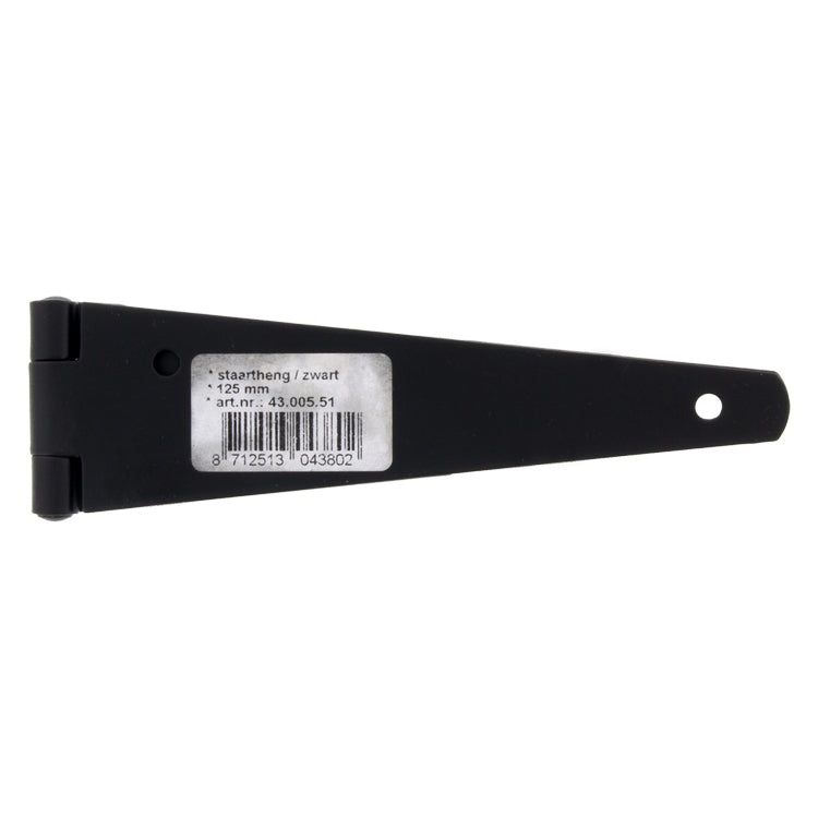Starx staartheng Zwart gelakt 125 mm detail