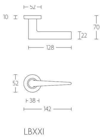 Formani BASICS LB21 deurkruk RVS mat op ronde rozet - productfoto