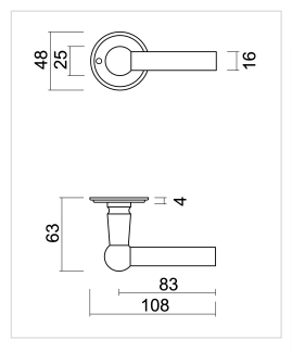 HDD Pro Petana L+L deurkruk zwart (RAL 9005) vooraanzicht