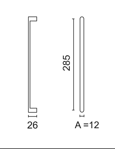HDD Pro meubelgreep Build 12/285 mm mat brons – detail