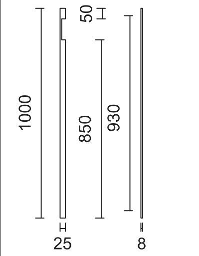HDD Pro meubelgreep Square Long 1000 mm mat brons – detail