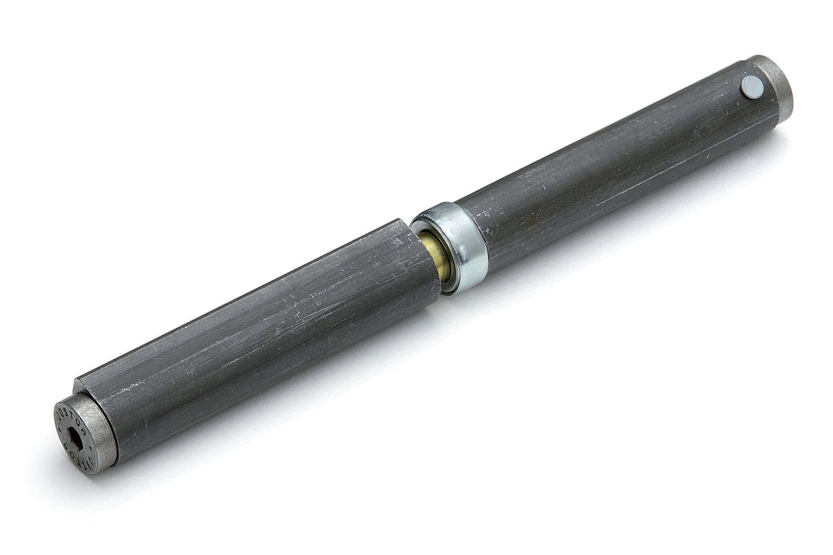 Dulimex DX zelfsluitende aanlaspaumelle met kogellagerring 180 x 18 mm tot 60 kg in blank staal, vooraanzicht
