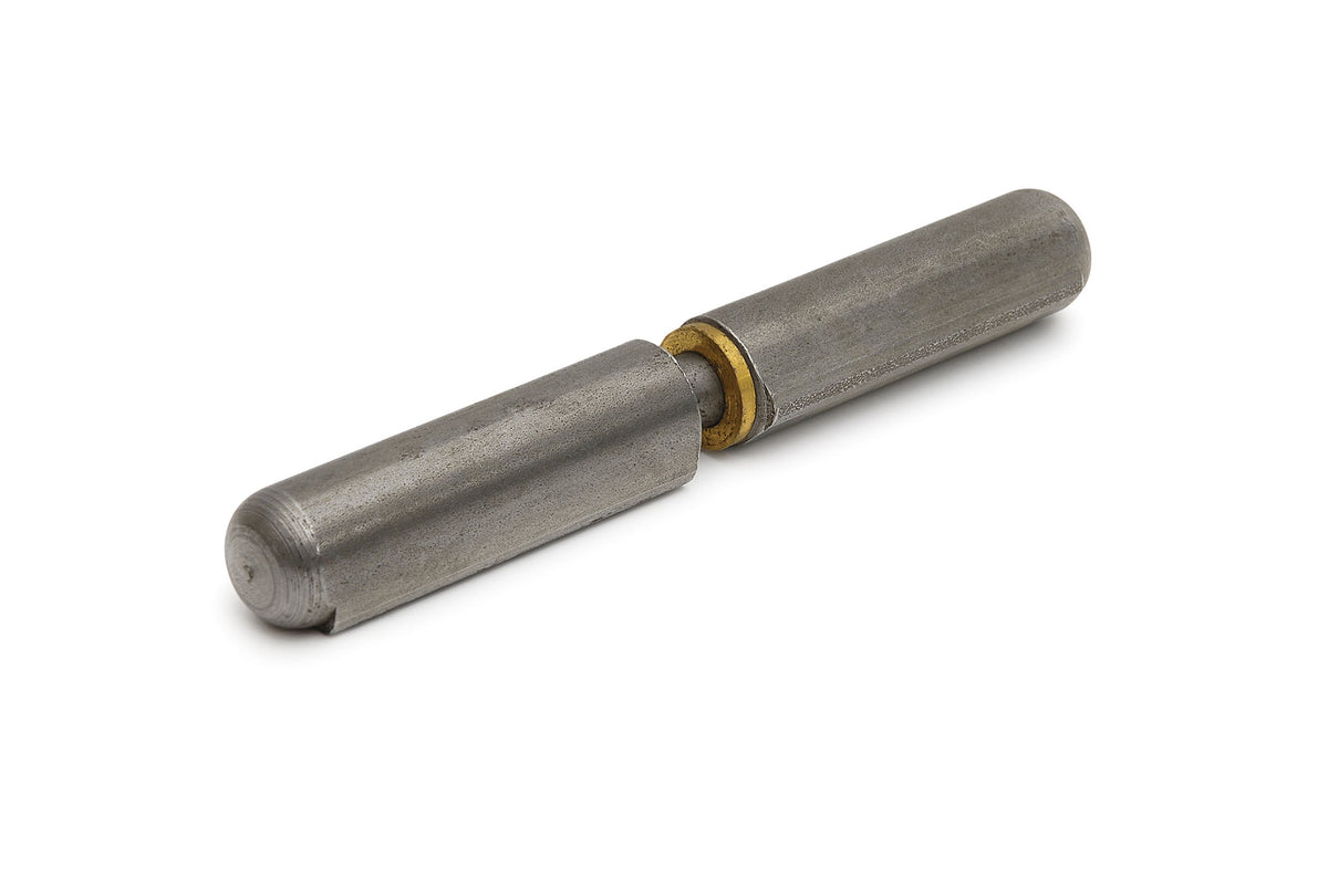 Dulimex DX aanlaspaumelle 40 x 10 mm blank staal met messing ring, vooraanzicht
