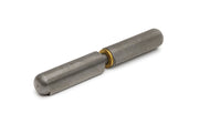 Dulimex DX aanlaspaumelle 60 x 10 mm blank staal met messing ring, vooraanzicht
