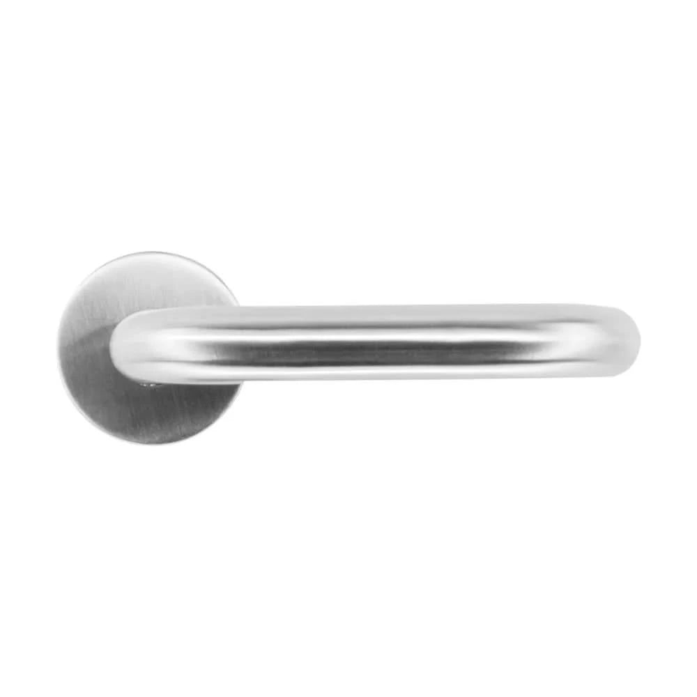 HDD Pro deurkruk Pro U-Shape 19 mm in Inox Plus geborsteld, vooraanzicht op witte achtergrond