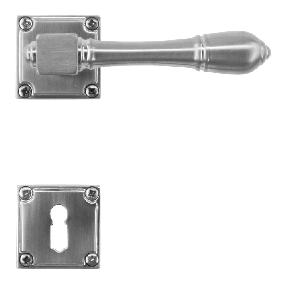 HDD Pro deurkruk Carré inox look gemonteerd op deur