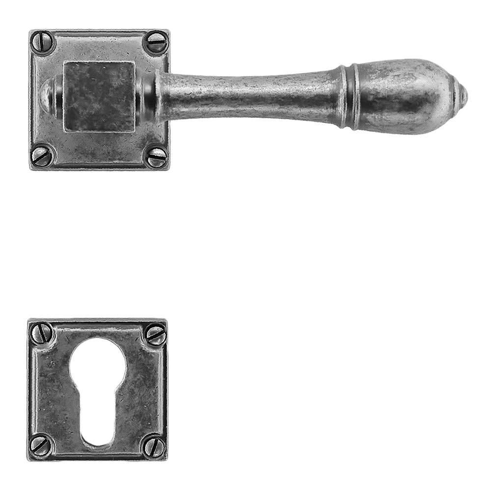 HDD Pro deurkruk Carré old silver zijaanzicht