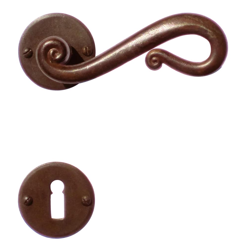 HDD Pro deurkruk ROMANA ROEST ROND – aanzicht