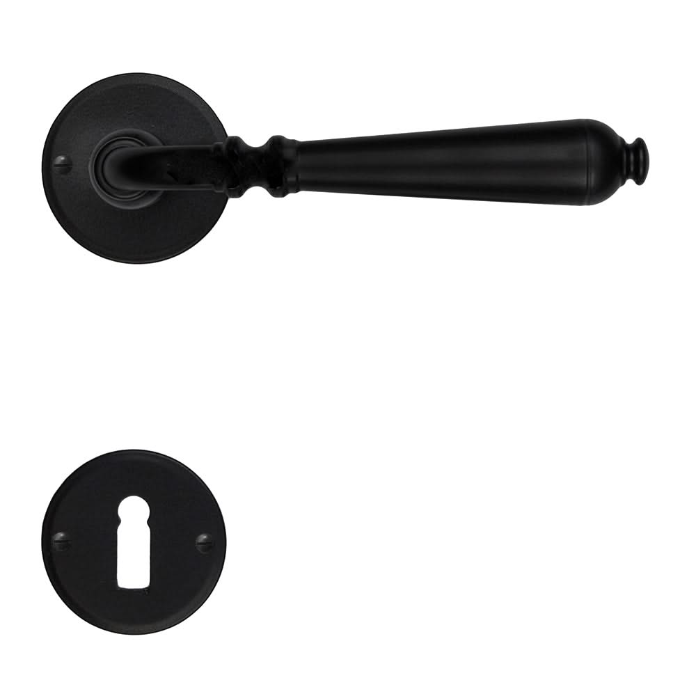 HDD Pro deurkruk Elegeance Zwart Rond zwart – gemonteerd op deur