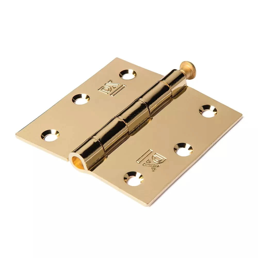Dulimex scharnier met losse pen 76x76 mm vermessingd – vooraanzicht