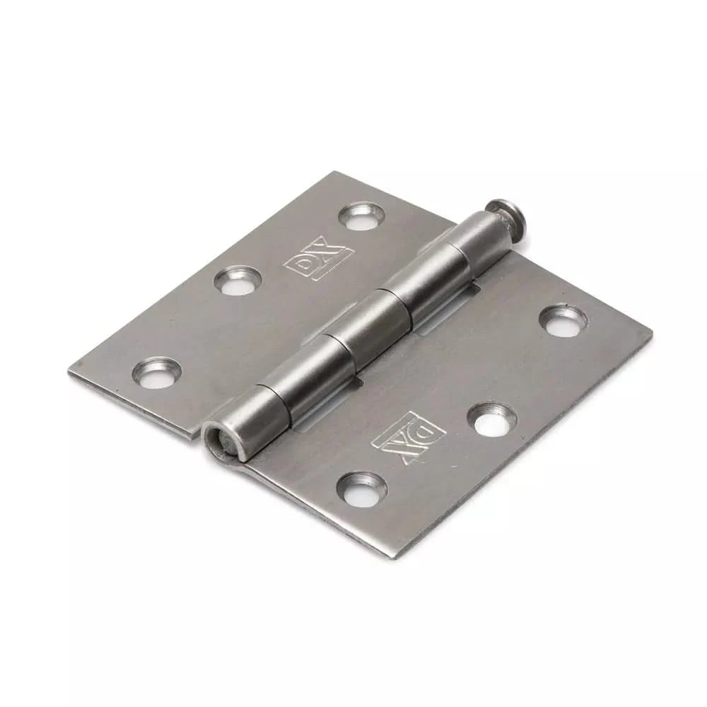 Dulimex Scharnier met losse RVS pen en rechte hoeken 76x76 mm RVS geborsteld, vooraanzicht
