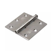 Dulimex Scharnier met losse RVS pen en rechte hoeken 76x76 mm RVS geborsteld, vooraanzicht